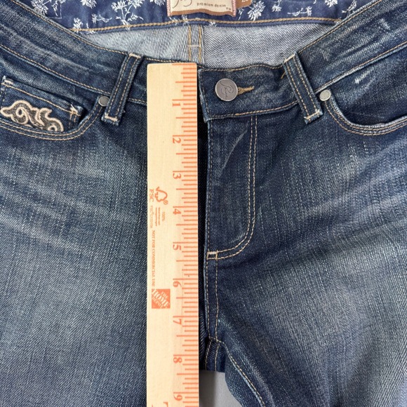Paige Premium Denim Flare Jeans Hollywood Hills Women's 28 Y2K Embroidery - Picture 8 of 13